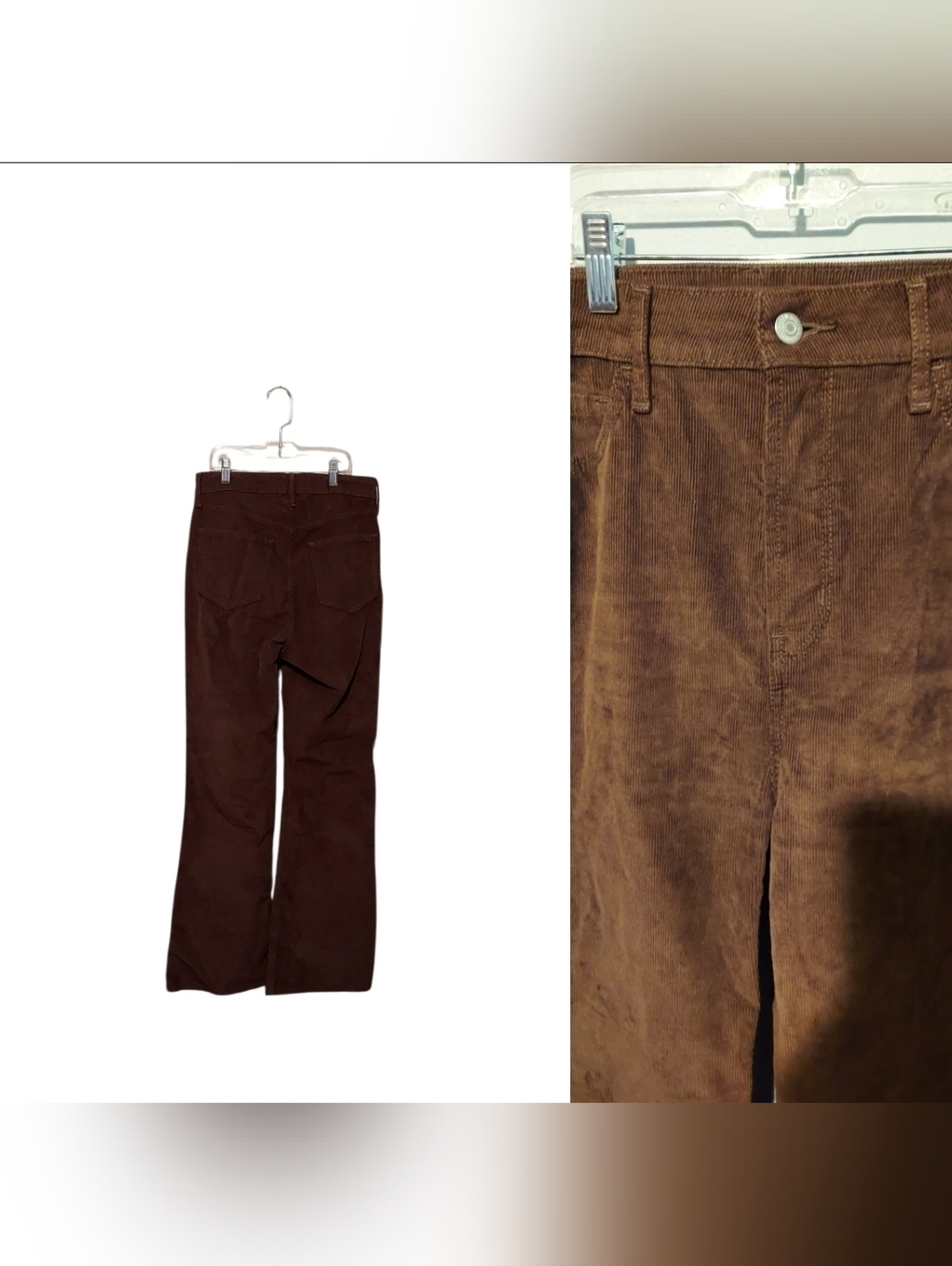 Old Navy High Rise Flare Corduroy Pants 6 Chocolate Brown Secret Smooth Pockets